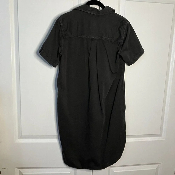 Gap Popover Short Sleeve Shirt Dress Womens Small Black Green Neutral - Picture 7 of 12